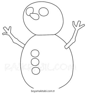 Kardan Adam boyama sayfası – evde etkinlik, ücretsiz yazdır