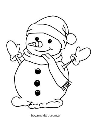 Kardan Adam boyama sayfası – el becerilerini geliştirir, boyama çalışması