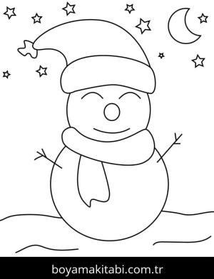 Kardan Adam boyama sayfası – eğlenceli etkinlik, el becerilerini geliştirir