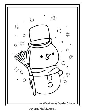 Kardan Adam boyama sayfası – PDF indir, sevimli karakter