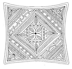 Kare boyama sayfası,  coloring page, Kare Mandala, 