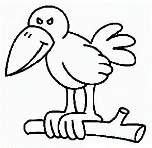 Karga boyama sayfası,  coloring page, Ahşap Kuzgun, 