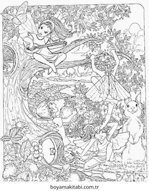 Karışık boyama sayfası – yaratıcılık, eğlenceli etkinlik