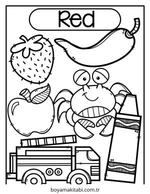 Karışık boyama sayfası – boyama etkinliği, çocuk aktivitesi