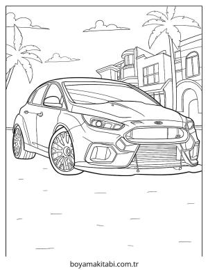 Karışık boyama sayfası – çizgi film temalı, basit çizim