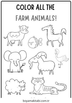 Karışık boyama sayfası – boyama çalışması, yaratıcılığı geliştirir