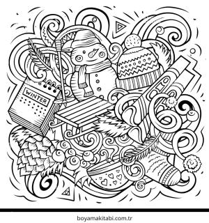 Karışık boyama sayfası – el becerilerini geliştirir, boyama çalışması