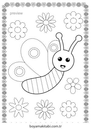 Karışık boyama sayfası – kolay boyama, eğitici aktivite