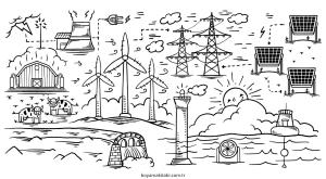 Karışık boyama sayfası – boyama etkinliği, çocuk aktivitesi