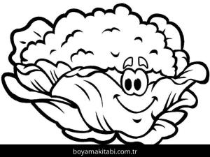 Karnabahar boyama sayfası – çocuk aktivitesi, PDF indir