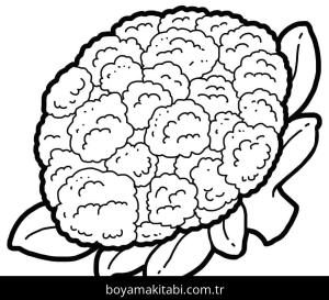 Karnabahar boyama sayfası – çizgi film temalı, basit çizim