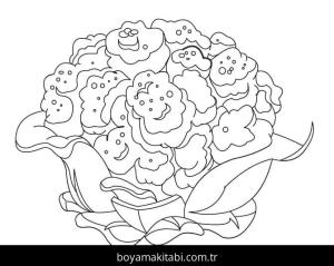 Karnabahar boyama sayfası – yaratıcılık, eğlenceli etkinlik