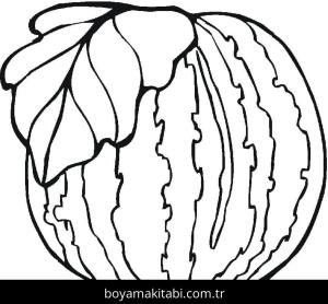 Karpuz boyama sayfası – el becerilerini geliştirir, boyama çalışması