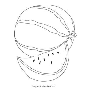 Karpuz boyama sayfası – renkli çizimler, okul öncesi