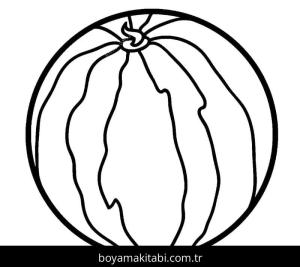 Karpuz boyama sayfası – renkli çizimler, okul öncesi