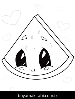 Karpuz boyama sayfası – boyama çalışması, yaratıcılığı geliştirir