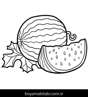 Karpuz boyama sayfası – eğlenceli etkinlik, el becerilerini geliştirir