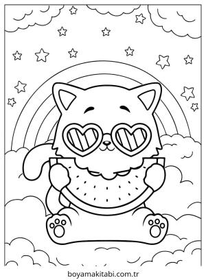 Karpuz boyama sayfası – yaratıcılığı geliştirir, keyifli zaman