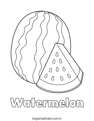 Karpuz boyama sayfası – sanatsal çalışma, çocuklar için
