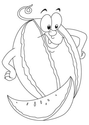 Karpuz boyama sayfası,  coloring page, Karikatür Karpuz, 