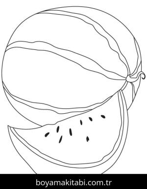 Karpuz boyama sayfası – sevimli karakter, sanatsal çalışma