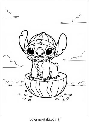 Karpuz boyama sayfası – el becerilerini geliştirir, boyama çalışması