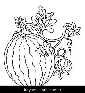 Karpuz boyama sayfası – PDF indir, sevimli karakter