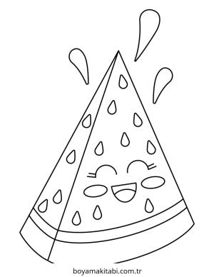 Karpuz boyama sayfası – kolay boyama, eğitici aktivite