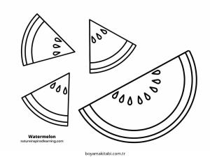 Karpuz boyama sayfası – okul öncesi, evde etkinlik