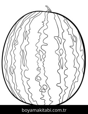 Karpuz boyama sayfası – keyifli zaman, renkli çizimler
