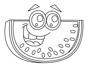 Karpuz boyama sayfası,  coloring page, Eğlenceli Karpuz Dilim, 