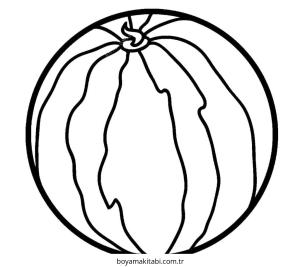 Karpuz boyama sayfası – çizgi film temalı, basit çizim
