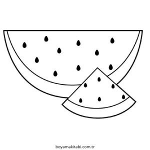 Karpuz boyama sayfası – çocuklar için, çizgi film temalı