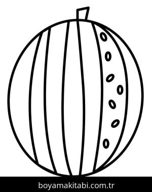 Karpuz boyama sayfası – kolay boyama, eğitici aktivite