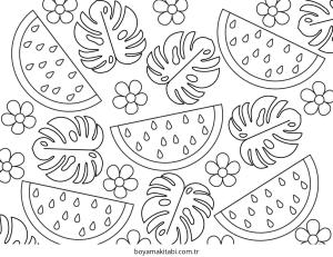 Karpuz boyama sayfası – ücretsiz yazdır, boyama etkinliği