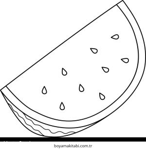 Karpuz boyama sayfası – el becerilerini geliştirir, boyama çalışması