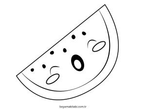 Karpuz boyama sayfası – çocuk aktivitesi, PDF indir