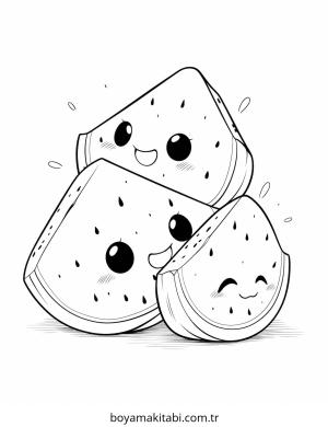 Karpuz boyama sayfası – eğitici aktivite, yaratıcılık