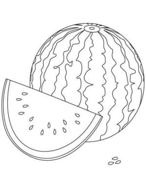 Karpuz boyama sayfası,  coloring page, Karpuz ve Dilim Karpuz, 