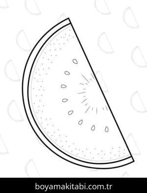 Karpuz boyama sayfası – boyama çalışması, yaratıcılığı geliştirir