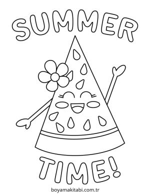 Karpuz boyama sayfası – basit çizim, kolay boyama