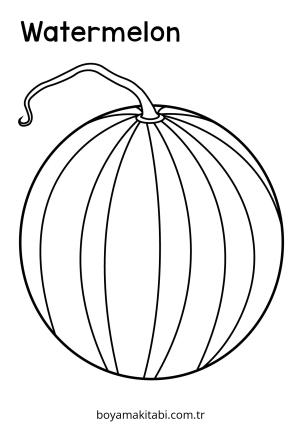 Karpuz boyama sayfası – eğlenceli etkinlik, el becerilerini geliştirir