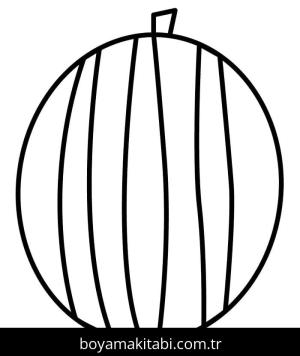 Karpuz boyama sayfası – çocuk aktivitesi, PDF indir