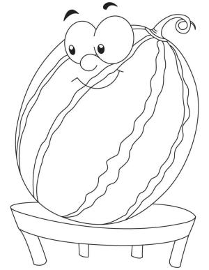 Karpuz boyama sayfası,  coloring page, Gülümseyen Karpuz, 