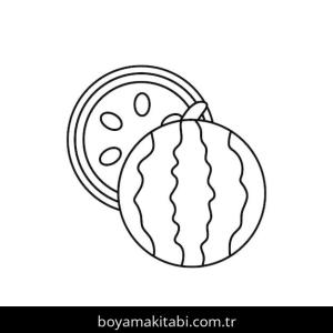 Karpuz boyama sayfası – çocuklar için, çizgi film temalı