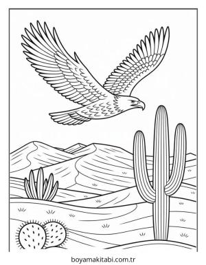 Kartal boyama sayfası – çocuklar için, çizgi film temalı