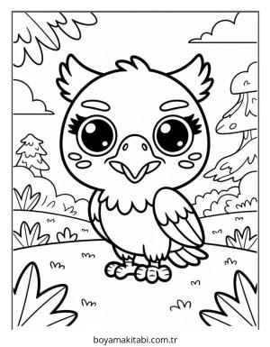 Kartal boyama sayfası – boyama etkinliği, çocuk aktivitesi