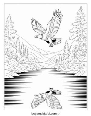 Kartal boyama sayfası – boyama çalışması, yaratıcılığı geliştirir