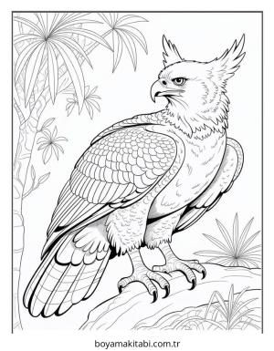 Kartal boyama sayfası – sanatsal çalışma, çocuklar için