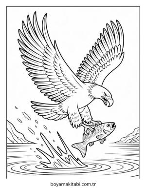 Kartal boyama sayfası – kolay boyama, eğitici aktivite